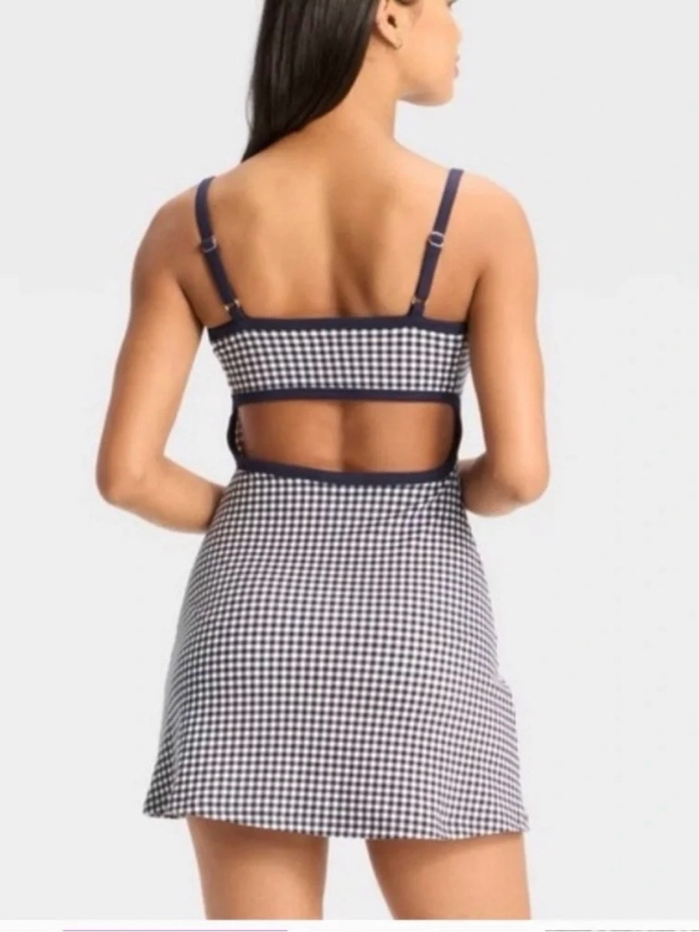 wild fable |Navy Gingham Cutout Athleisure Mini Dress ButterBliss, Size XXL-NWT